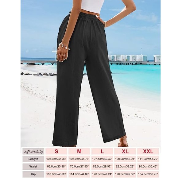 Women's Cotton Wide Leg Pants L *NWOT* - Picture 4 of 4